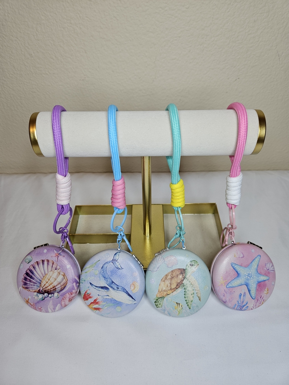 Pick 1 Sea-Themed Compact Mirror Keychain | Whale, Turtle, Starfish or Seashell